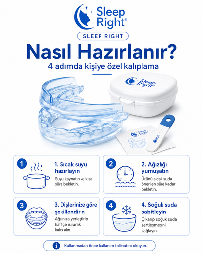 Sleep Right ComfortFit™ Horlama ve Diş Sıkmaya Karşı Kişiye Özel Şekillendirilebilir Ağızlık