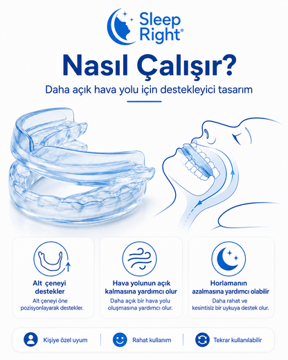 Sleep Right ComfortFit™ Horlama ve Diş Sıkmaya Karşı Kişiye Özel Şekillendirilebilir Ağızlık
