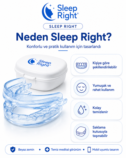 Sleep Right ComfortFit™ Horlama ve Diş Sıkmaya Karşı Kişiye Özel Şekillendirilebilir Ağızlık
